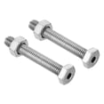 thumbnail image 1 of Uxcell M6x40mm Hollow External Hexagon Screw Cylindrical Lamp Threading Screws Through Hole Bolt with Nut 2 Set, 1 of 6