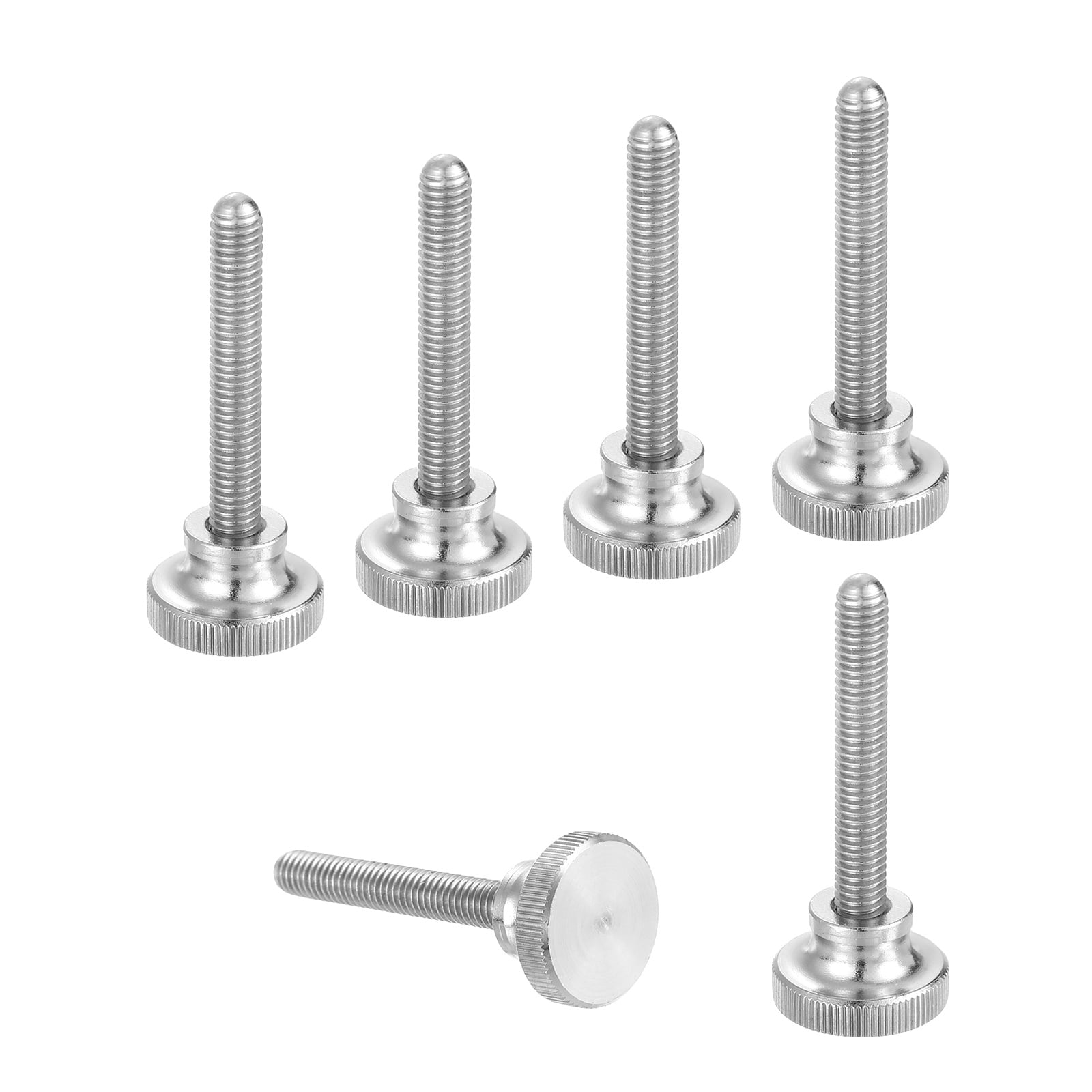 Uxcell M6x40mm Knurled Thumb Screws, 304 Stainless Steel Diamond Head ...
