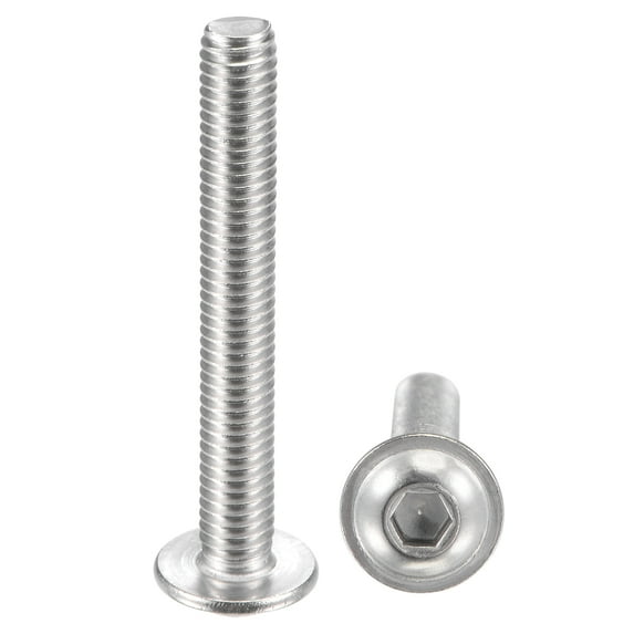 Uxcell M6x45mm 304 Stainless Steel Flanged Button Head Socket Cap Screws 20 Pack