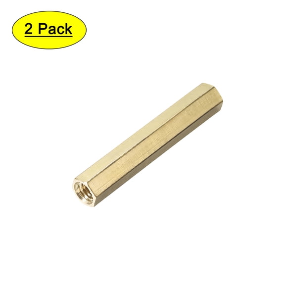 Uxcell M6x50mm Female to Female Hex Brass Spacer 2 Count