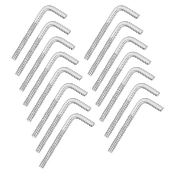 Uxcell M6x60mm 7/L-Shaped Right Angle Bolt Screw, 304 Stainless Steel L Shape Foundation Bolt Long Square Bend Screw, 15 Pcs