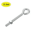 thumbnail image 1 of Uxcell M6x60mm Eye Hook Screw Kit Carbon Steel White Zinc Plating 15 Pack, 1 of 6