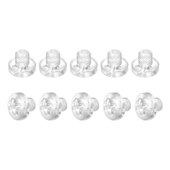 Uxcell M6x6mm Plastic Phillips Bolts PC Pan Head Machine Screws Transparent 20 Pack