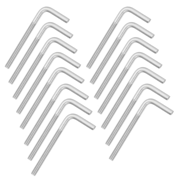 Uxcell M6x70mm 7/L-Shaped Right Angle Bolt Screw, 304 Stainless Steel L Shape Foundation Bolt Long Square Bend Screw, 15 Pcs