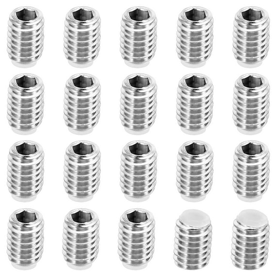 Uxcell M6x8mm Nylon Tip Grub Screw Hex Socket Head Cup Point Anti Slip Set Screws Internal Hex Drive Hardware 20 Pack