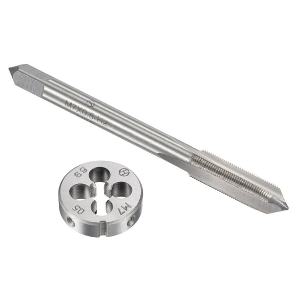 Uxcell M7 x 0.5mm Metric Tap and Die Set Machine Thread Tap with Round Die
