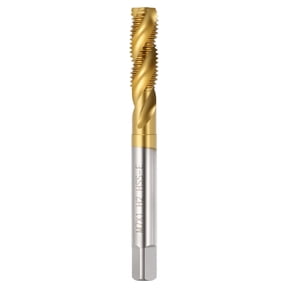 Uxcell M7 x 1 Spiral Flute Thread Tap - M2 High Speed Steel Right Hand Thread Tap Titanium Finish Screw Thread Milling Machine Taps Threading Tapping