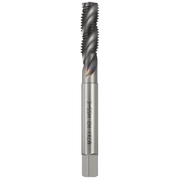 Uxcell M7 x 1 Spiral Flute Thread Tap - M35 High Speed Steel Right Hand Thread Tap TICN Finish Screw Thread Milling Machine Taps Threading Tapping