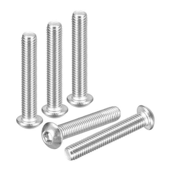 Uxcell M8-1.25x45mm Button Head Socket Cap Screws - 12Pack - Good for Road Bicycle, Mountain Bike, Auto, Motorcycle - 304 Stainless Steel Whitewashed - Hex Drive Fasteners