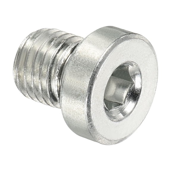 Uxcell M8*1 Internal Hex Head Pipe Fitting Plug, Male Thread 45# Steel Socket Plug with Sealing Ring