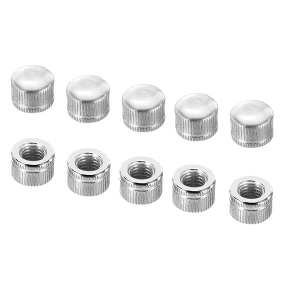 Uxcell M8 Acorn Cap Nut Bolt Cover Screw Caps Insert Female Thread Knurled Silver Tone 10 Pack