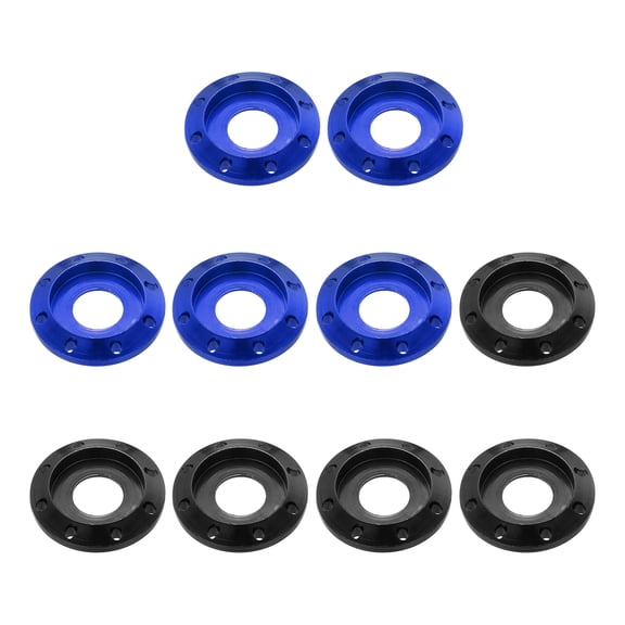 Uxcell M8 Aluminum Eight Holes Washer, Aluminum Alloy Disc Washer Anodized Colorful Decorative Gasket for Drones/RC/FPV /Electric Motorcycle(Pack of 10, Blue/Red)