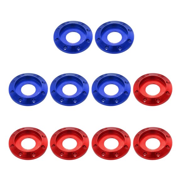 Uxcell M8 Aluminum Eight Holes Washer, Aluminum Alloy Disc Washer Anodized Colorful Decorative Gasket for Drones/RC/FPV /Electric Motorcycle(Pack of 10, Blue/Red)