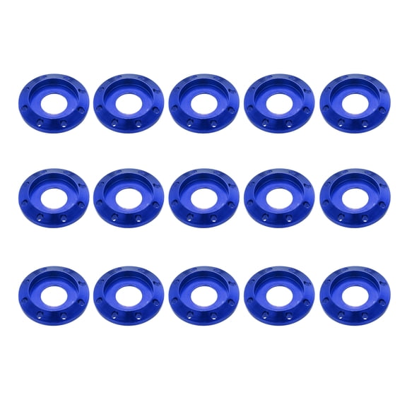 Uxcell M8 Aluminum Eight Holes Washer, Aluminum Alloy Disc Washer Anodized Colorful Decorative Gasket for Drones/RC/FPV /Electric Motorcycle(Pack of 15, Blue)