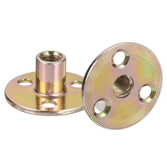 Uxcell M8 Brad Hole Tee Nut, 12 Pack Carbon Steel Round Base Screw-in T-Nuts, M8x36x2.2mm