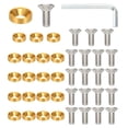 thumbnail image 1 of Uxcell M8 Finish Countersunk Washer Kit, 40 Set Aluminum Alloy Flat Cup Head Screw Gasket, Gold, 1 of 6