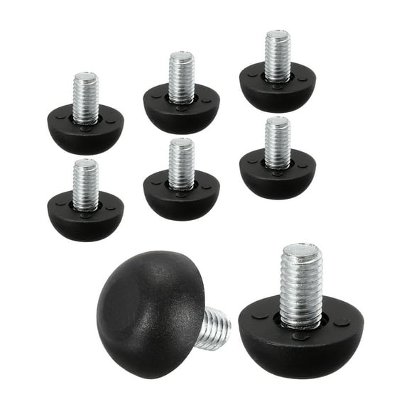 Uxcell M8 Furniture Leg Leveling Feet 8mm x 1.25 Adjustable Threaded Screw-in Feet Levelers, Black 8 Pcs