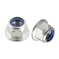 thumbnail image 1 of Uxcell M8 Nylon Insert Hex Lock Nuts with Flange, 304 Stainless Steel, Plain Finish, 5 Pack, 1 of 5