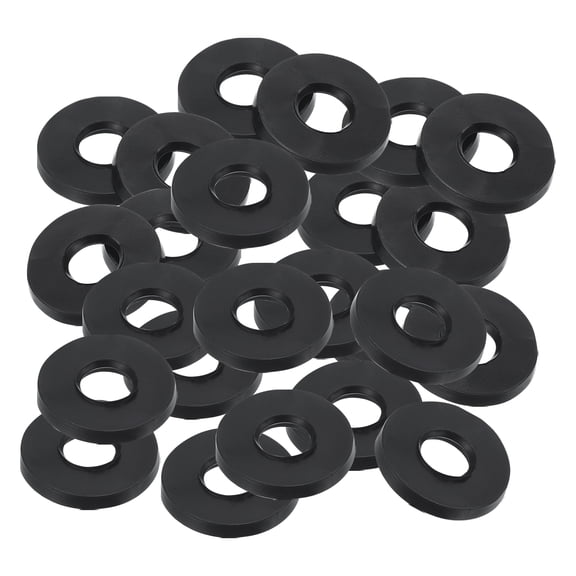 Uxcell M8 Rubber Flat Washer 8mm ID 21mm OD 2mm Thick Sealing Spacer Gasket Ring,Black, 24 Pack