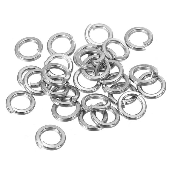 Uxcell M8 Split Lock Washer, 25 Pack 8mm ID 12.8mm OD 304 Stainless Steel Spring Lock Washer Gasket, Silver Tone