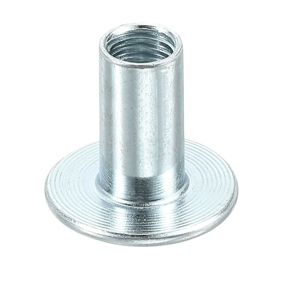 Uxcell M8 T-nuts, 24pcs Carbon Steel Tee Nut Round Base Weld Nut 20mm Height, Silver