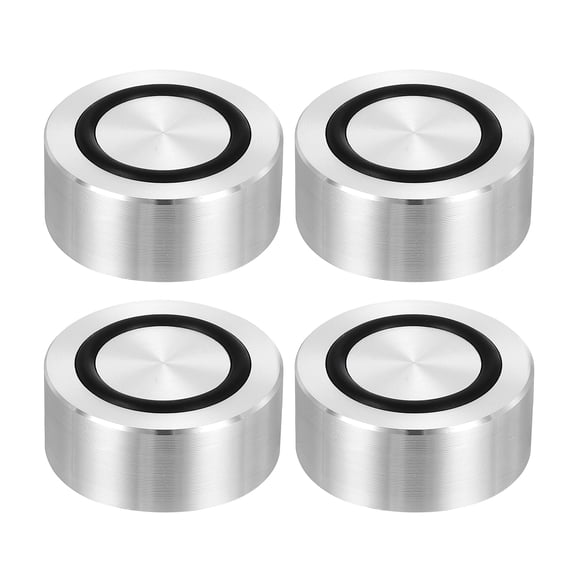 Uxcell M8 Thread 35mm / 1.4" Dia 15mm Thick Aluminum Circle Disc Glass Top Adapter with Anti-Slip Rubber Ring 4 Pack