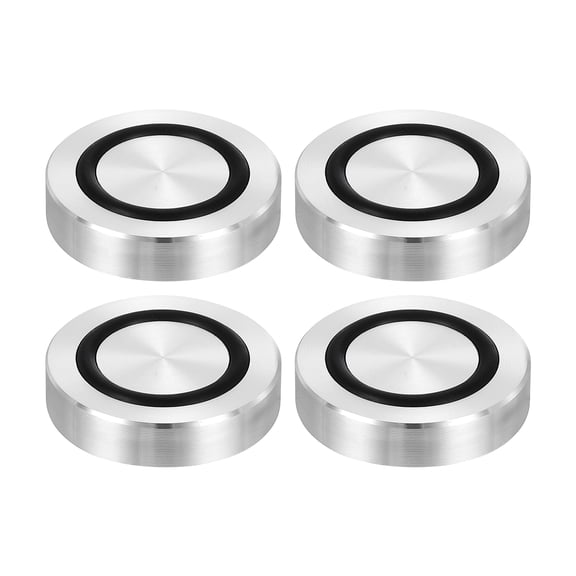 Uxcell M8 Thread 35mm / 1.4" Dia 8mm Thick Aluminum Circle Disc Glass Top Adapter with Anti-Slip Rubber Ring 4 Pack