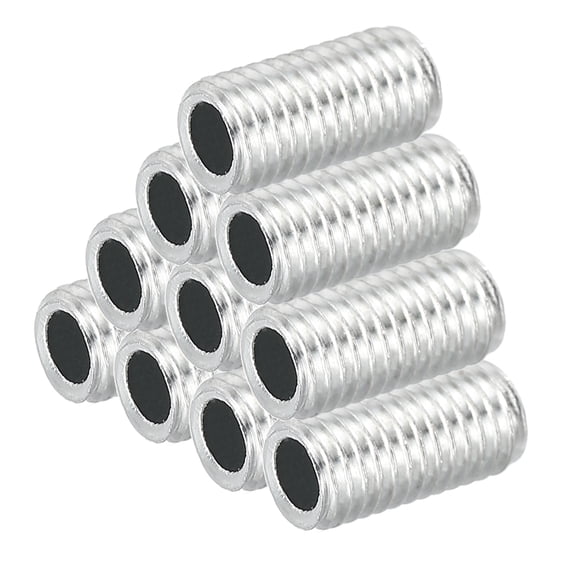Uxcell M8 Thread Carbon Steel Lamp Pipe, 10 Set 20mm/0.79" Hollow Tube Adapter