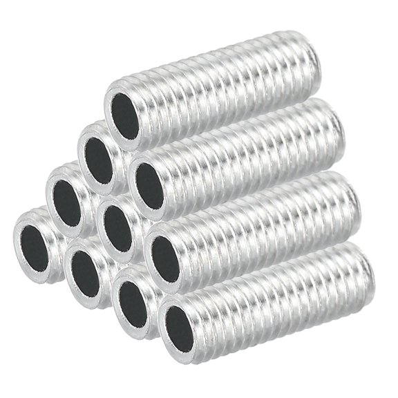 Uxcell M8 Thread Carbon Steel Lamp Pipe, 10 Set 25mm/0.98" Hollow Tube Adapter