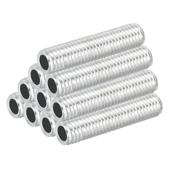 Uxcell M8 Thread Carbon Steel Lamp Pipe, 10 Set 35mm/1.38" Hollow Tube Adapter
