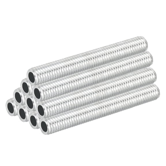 Uxcell M8 Thread Carbon Steel Lamp Pipe, 10 Set 60mm/2.36" Hollow Tube Adapter