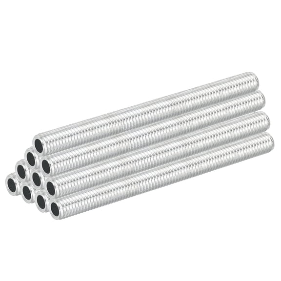 Uxcell M8 Thread Carbon Steel Lamp Pipe, 10 Set 80mm/3.15" Hollow Tube Adapter