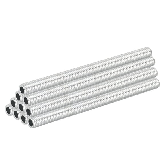 Uxcell M8 Thread Carbon Steel Lamp Pipe, 10 Set 90mm/3.54" Hollow Tube Adapter