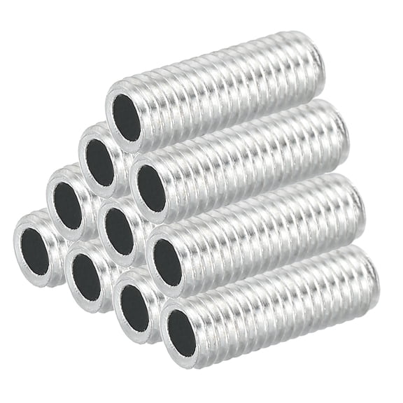 Uxcell M8 Thread Carbon Steel Lamp Pipe, 20 Set 25mm/0.98" Hollow Tube Adapter