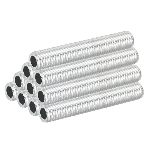 Uxcell M8 Thread Carbon Steel Lamp Pipe, 20 Set 50mm/1.97" Hollow Tube Adapter