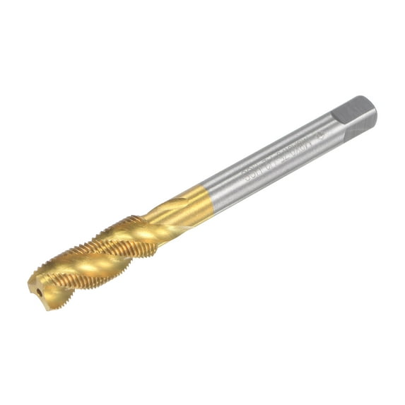 Uxcell M8 x 0.75 High Speed Steel Machine 3 Spiral Flutes Thread Tap Titanium Plated