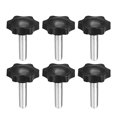 thumbnail image 1 of Uxcell Plum Hex Shaped Clamping Screw Knob Male Thread Plastic Silver Tone 6pcs M8 x 1.18", 1 of 3