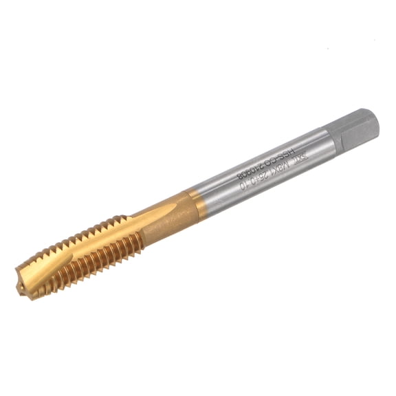 Uxcell M8 x 1.25 + 0.1 High Speed Steel Titanium Coated Machine Spiral Point Taps