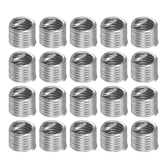 Uxcell M8 x 1.25 1.5D 12mm 304 Stainless Steel Wire Thread Insert Threaded Sleeve 20 Pack