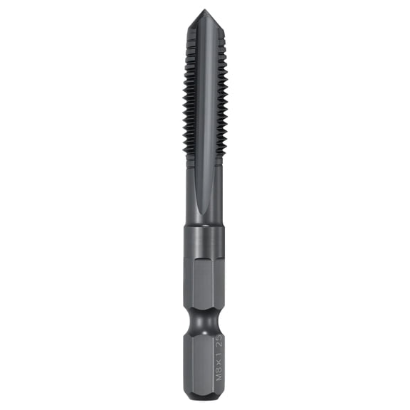 Uxcell M8 x 1.25 Straight Flute Tap - M35 High Speed Steel Metric Right Hand Thread Tap Nitrided Finish Screw Thread Milling Machine Taps Threading Tapping