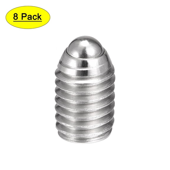 Uxcell M8 x 12mm 304 Stainless Steel Spring Hex Socket Ball Point Set Screws 8 Pack