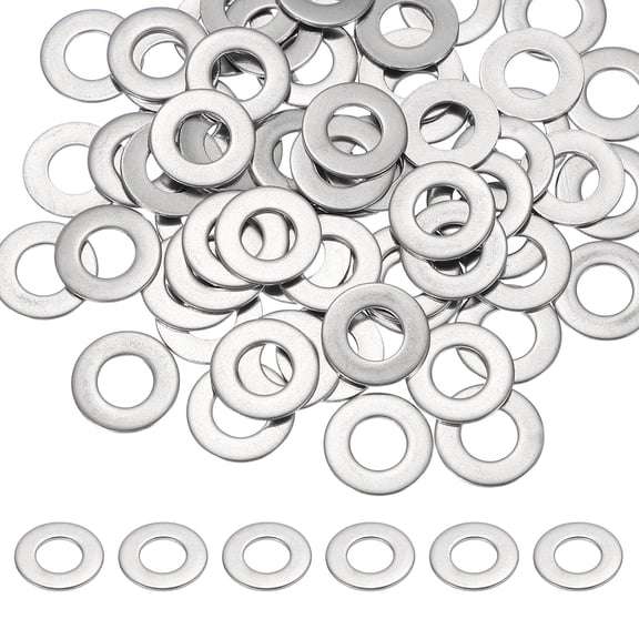Uxcell M8 x 17mm Metal Screw Washers Set, 66Pcs 304 Stainless Steel Flat Washers