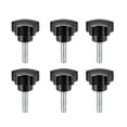 thumbnail image 1 of Uxcell M8 x 20mm Male Thread 30mm Head Star Knobs Zinc Plated Black 6 Pack, 1 of 5