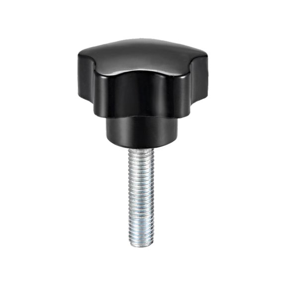Uxcell M8 x 20mm Male Thread 47.5mm Head Star Knobs Zinc Plated Black 1 Pack