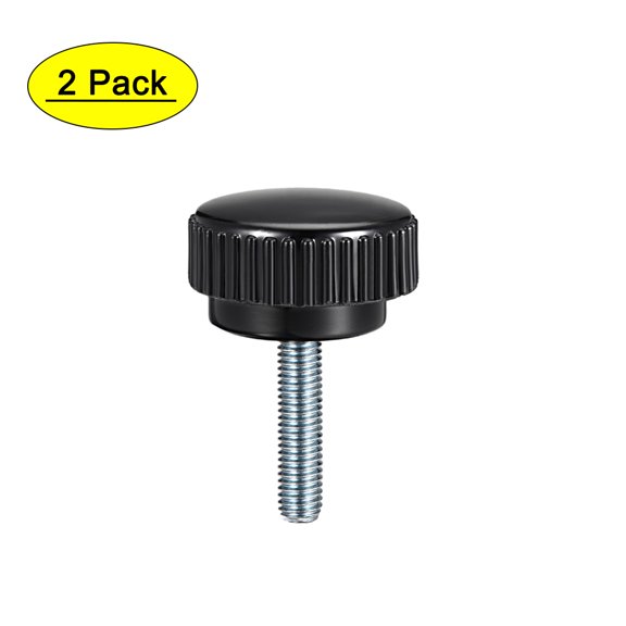 Uxcell M8 x 25mm Male Thread 25mm Round Head Knurled Clamping Knobs 2 Pack