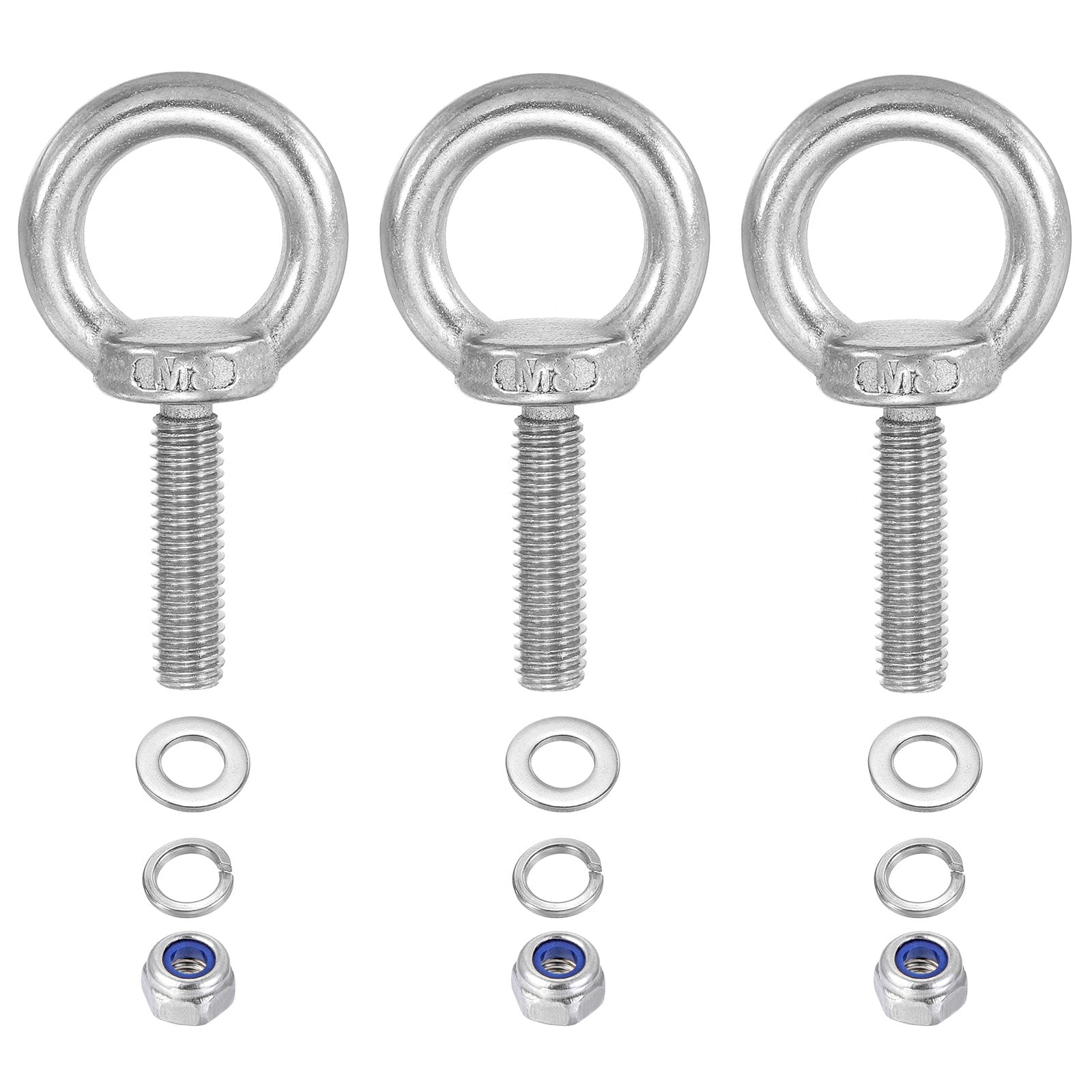 Uxcell M8 x 30mm Lifting Shoulder Eye Bolt 304 Stainless