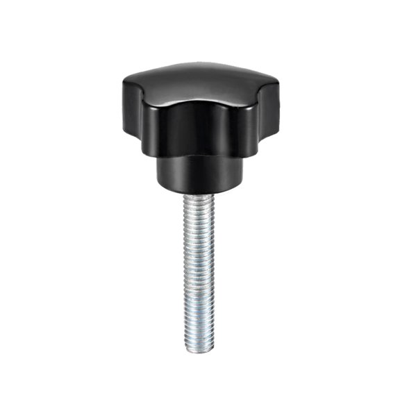 Uxcell M8 x 35mm Male Thread 38.5mm Head Star Knobs Zinc Plated Black 1 Pack