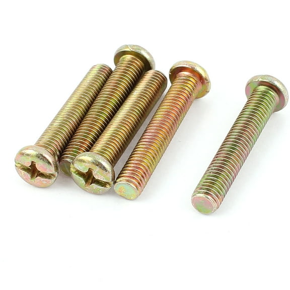 Uxcell M8 x 45mm Full Thread Crosshead Round Head Machine Screw Bolt 5 Pack