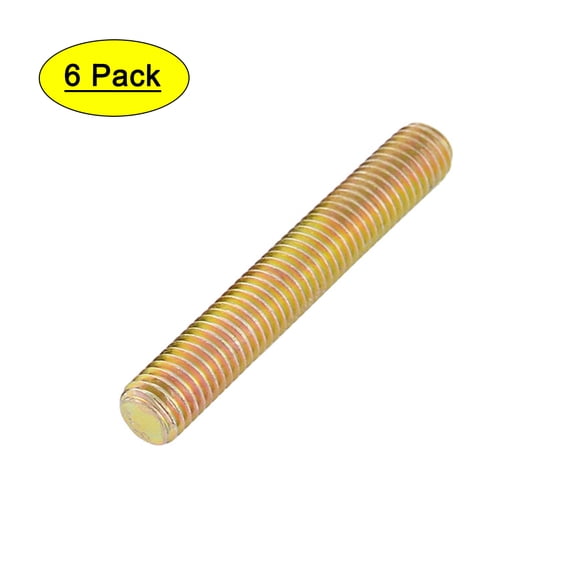 Uxcell M8 x 55mm 1.25mm Pitch Metal Male Threaded Rod Bar Bronze Tone (6-pack)