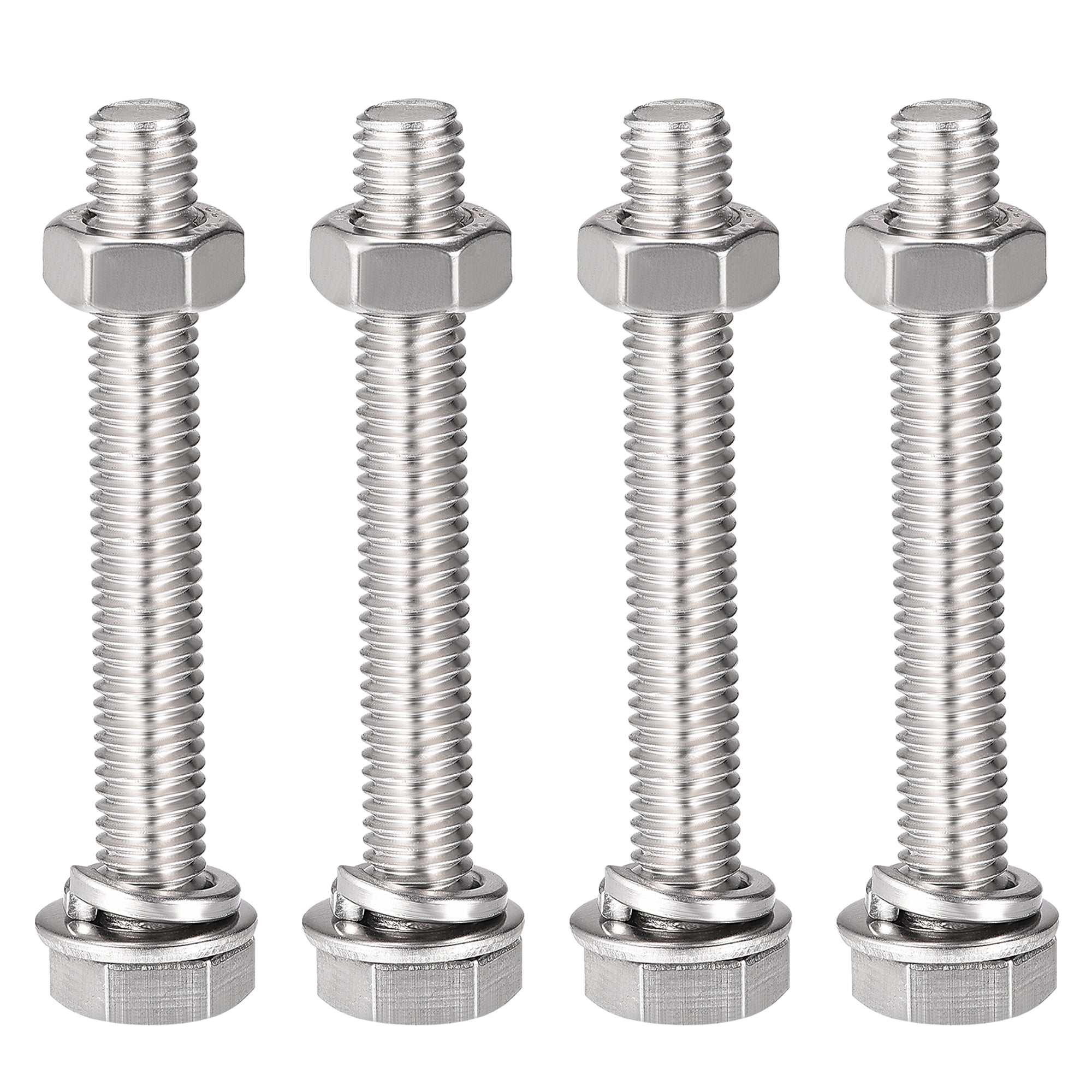 Uxcell 5 Pack 1/2-13 X 2 Hex Head Bolts, 304 Stainless Steel Fully Threaded Hex Head Screw Black Oxide Finish Hex Bolts Construction Machinery Manufac